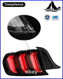 LED Tail Lights Sequential Signal Lamps For 2015-2023 Ford Mustang Euro Style