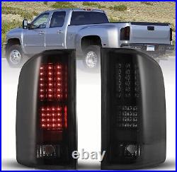 LED Tail Lights fit 2007-2014 Chevy Silverado 1500 2500 Black Smoke Brake Lamp