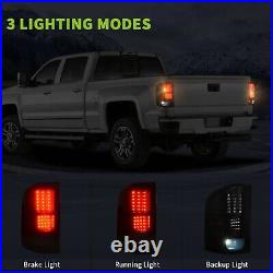 LED Tail Lights fit 2007-2014 Chevy Silverado 1500 2500 Black Smoke Brake Lamp