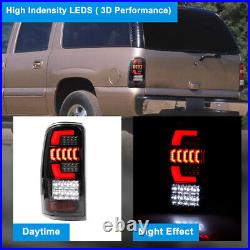 LED Tail Lights for 00-06 Chevy Suburban / Tahoe / GMC Yukon Black Clear Lamps