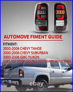 LED Tail Lights for 00-06 Chevy Suburban / Tahoe / GMC Yukon Black Clear Lamps