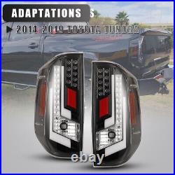 LED Tail Lights for 14-21 Toyota Tundra DRL Rear Lamp Black Clear Lens 1 Pair