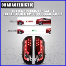 LED Tail Lights for 14-21 Toyota Tundra DRL Rear Lamp Black Clear Lens 1 Pair