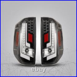 LED Tail Lights for 14-21 Toyota Tundra DRL Rear Lamp Black Clear Lens 1 Pair