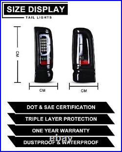 LED Tail Lights for 1994-2001 Dodge Ram 1500 2500 3500 Brake Lamps Clear Lens