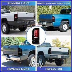 LED Tail Lights for 1994-2002 Dodge Ram 1500 2500 3500 Brake Lamps Black Clear
