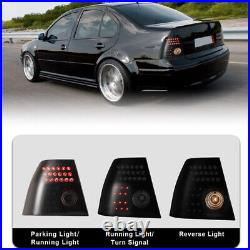 LED Tail Lights for 1999-2003 Volkswagen Jetta Rear Brake Lamp Black Smoke Pair