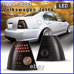 LED Tail Lights for 1999-2003 Volkswagen Jetta Sedan Red Rear Brake Signal Lamps