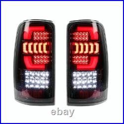 LED Tail Lights for 2000-2006 Chevy Suburban Tahoe Yukon Lamps Black Clear Lens