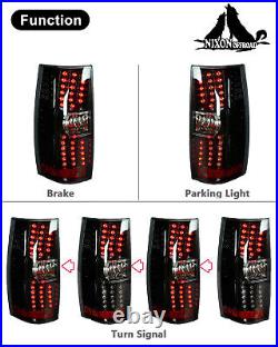 LED Tail Lights for 2007-2014 Chevy Suburban 1500 2500 Tahoe Black Clear Lens