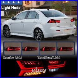 LED Tail Lights for 2008-2017 Mitsubishi Lancer EVO X Sequential Turn Signal Red