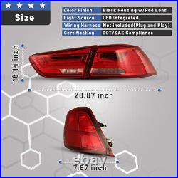 LED Tail Lights for 2008-2017 Mitsubishi Lancer EVO X Sequential Turn Signal Red