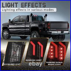 LED Tail Lights for 2014-2018 Chevrolet Silverado Replace Lights Smoke Lens Pair