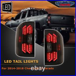 LED Tail Lights for 2014-2018 Chevy Silverado 1500 2500 HD 3500 HD Smoke Lens