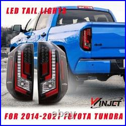 LED Tail Lights for 2014-2021 Toyota Tundra DRL Rear Lamps Pair Black Clear Lens