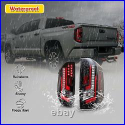 LED Tail Lights for 2014-2021 Toyota Tundra DRL Rear Lamps Pair Black Clear Lens