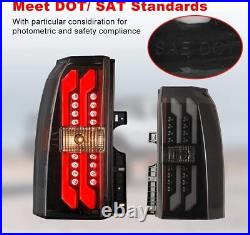 LED Tail Lights for 2015-2018 Chevy Suburban/Tahoe Black Smoke Lens Rear Lamps