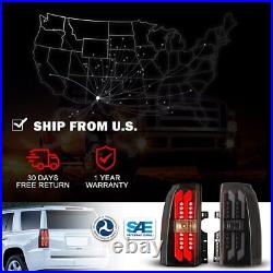 LED Tail Lights for 2015-2018 Chevy Suburban/Tahoe Black Smoke Lens Rear Lamps