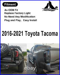 LED Tail Lights for 2016-2023 Toyota Tacoma Black Clear Lens Rear Brake Lamps