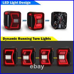 LED Tail Lights for 2019-2022 Jeep Gladiator JT Sequential Turn Signals Red Lens