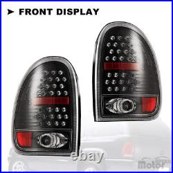 LED Tail Lights for 98-03 Dodge Durango 96-00 Caravan Rear Lamp Black Clear Pair