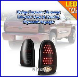 LED Tail Lights for 98-03 Dodge Durango 96-00 Caravan Rear Lamp Black Smoke Pair