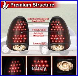 LED Tail Lights for 98-03 Dodge Durango 96-00 Caravan Rear Lamp Black Smoke Pair