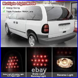 LED Tail Lights for 98-03 Dodge Durango 96-00 Caravan Rear Lamp Black Smoke Pair