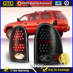 LED Tail Lights for 98-03 Dodge Durango 96-00 Caravan Rear Lamp Pair Black Smoke