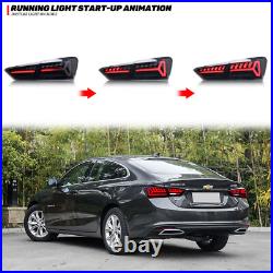 LED Tail Lights for Chevrolet Chevy Malibu 2019-2024 Black Rear Lamps Assembly