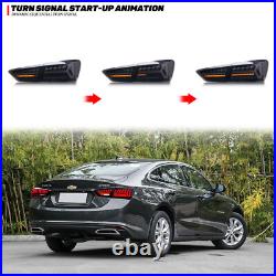 LED Tail Lights for Chevrolet Chevy Malibu 2019-2024 Black Rear Lamps Assembly