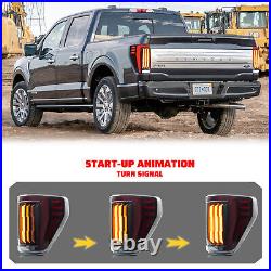 LED Tail Lights for Ford F-150 2021 2022 2023 F150 XL STX Sequential Rear Lamps