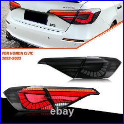 LED Tail Lights for Honda Civic 11th Gen 2022 2023 Smoked Sequential Rear Lamps