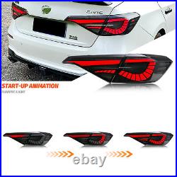 LED Tail Lights for Honda Civic 11th Gen 2022 2023 Smoked Sequential Rear Lamps