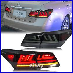 LED Tail Lights for Lexus ES350 2007-2012 Black Sequential Animation Rear Lamps