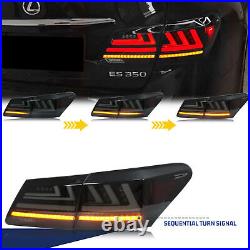 LED Tail Lights for Lexus ES350 2007-2012 Black Sequential Animation Rear Lamps