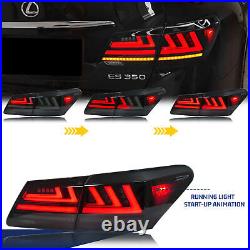 LED Tail Lights for Lexus ES350 2007-2012 Black Sequential Animation Rear Lamps