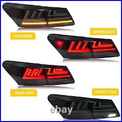 LED Tail Lights for Lexus ES350 2007-2012 Black Sequential Animation Rear Lamps