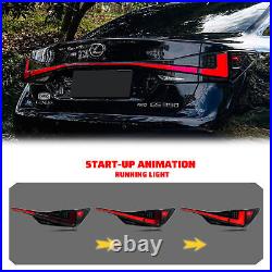 LED Tail Lights for Lexus GS350 GS200t GSF 2012-2015 Animation Black Rear Lamps