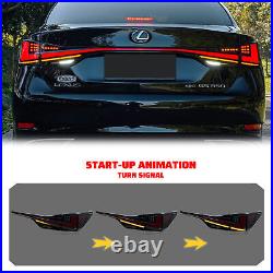 LED Tail Lights for Lexus GS350 GS200t GSF 2012-2015 Animation Black Rear Lamps