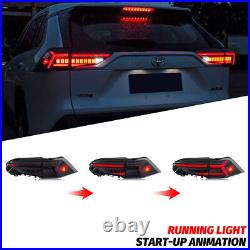 LED Tail Lights for Toyota RAV4 2019-2023 Sequential Signal Black Rear Lamps