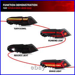 LED Tail Lights for Toyota RAV4 2019-2023 Sequential Signal Black Rear Lamps
