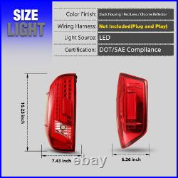 LED Tail Lights for Toyota Tundra 2014-2020 Brake Rear Lamps Black Red Lens Pair