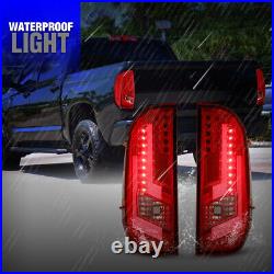 LED Tail Lights for Toyota Tundra 2014-2020 Brake Rear Lamps Black Red Lens Pair