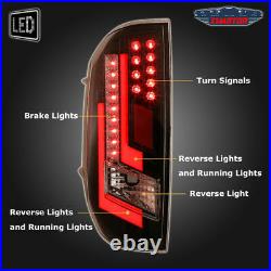 LED Tail lights Fit 2014-2021 Toyota Tundra DRL Red Tube Tail Lights Black Clear