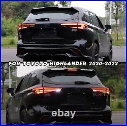 LED Tail lights For Toyota Highlander 2020 2021 2022 Red 4PCS Start UP Animation
