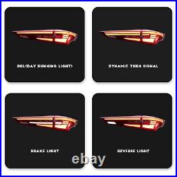 LED Tail lights For Toyota Highlander 2020 2021 2022 Red 4PCS Start UP Animation