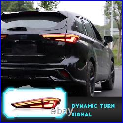 LED Tail lights For Toyota Highlander 2020 2021 2022 Red 4PCS Start UP Animation