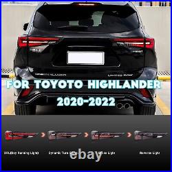 LED Tail lights For Toyota Highlander 2020 2021 2022 Smoke Start UP Animation