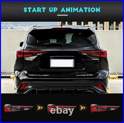 LED Tail lights For Toyota Highlander 2020-2022 Smoke Start UP Animation Rear
